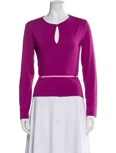 Pre-owned Versace Jeans Couture V-neck Long Sleeve Top In Purple