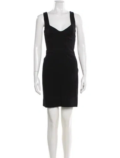 Pre-owned Versace Jeans Couture V-neck Mini Dress In Black