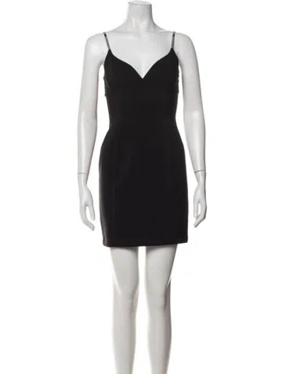 Pre-owned Versace Jeans Couture V-neck Mini Dress In Black