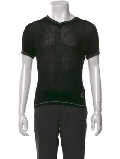 Pre-owned Versace Jeans Couture V-neck Short Sleeve T-shirt In Black