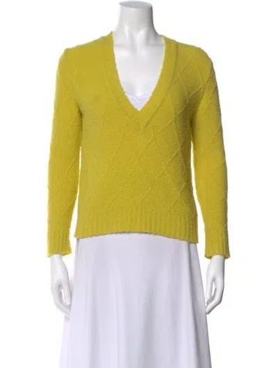 Pre-owned Versace Jeans Couture V-neck Sweater In Yellow