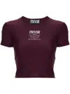 Versace Jeans Couture Burgundy Warranty Logo T-shirt In Purple