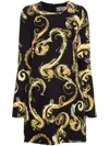 Versace Jeans Couture Watercolor Couture-print Midi Dress In Black