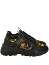 Versace Jeans Couture Watercolor Couture-print Sneakers In Black