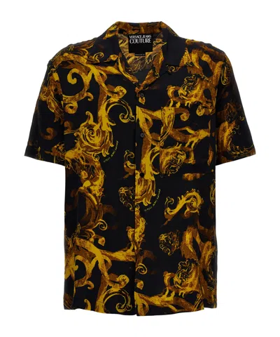 Versace Jeans Couture Watercolor Couture Short-sleeved Shirt In Multi