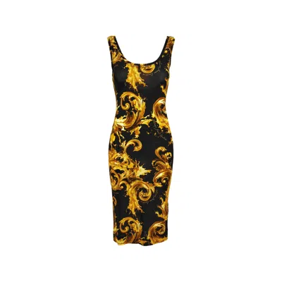 Versace Jeans Couture Watercolor Couture-print Dress In Multi