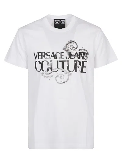 Versace Jeans Couture Watercolor Logo T-shirt In White