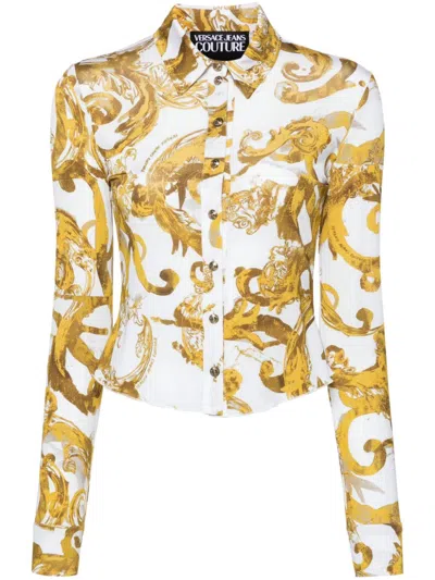 Versace Jeans Couture Logo Couture Print Shirt In White