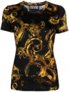 Versace Jeans Couture Watercolour Couture Cotton T-shirt In Black