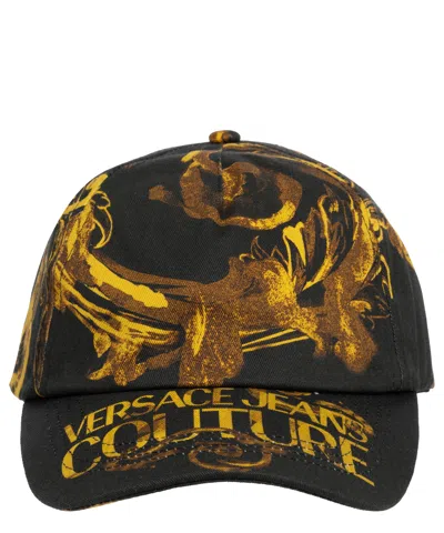 Versace Jeans Couture Watercolour Couture Hat In Black