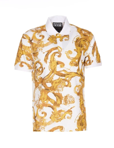 Versace Jeans Couture Watercolour Couture Polo In White