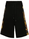 Versace Jeans Couture Watercolour Couture-print Track Shorts In Black
