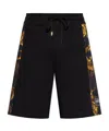 Versace Jeans Couture Watercolour Couture-printed Drawstring Track Shorts In Black