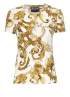 Versace Jeans Couture White Watercolor Couture T-shirt In Neutrals