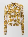 VERSACE JEANS COUTURE WATERCOLOUR PRINT CROPPED SHIRT