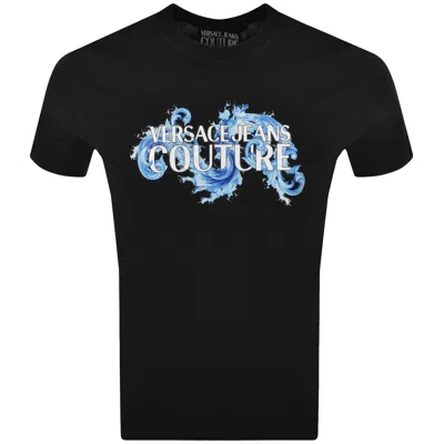 Versace Jeans Couture Wave Logo T Shirt Black