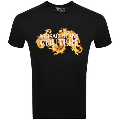 Versace Jeans Couture Wave Logo T Shirt Black
