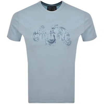 Versace Jeans Couture Wave Logo T Shirt Blue