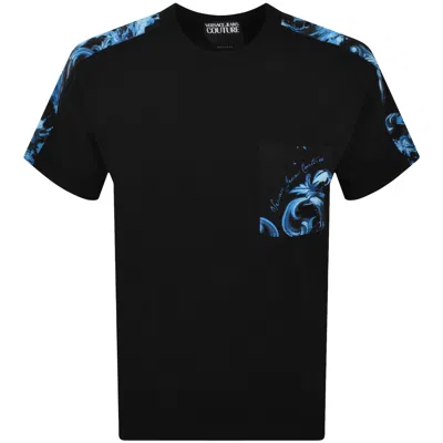 Versace Jeans Couture Wave T Shirt Black In Blue