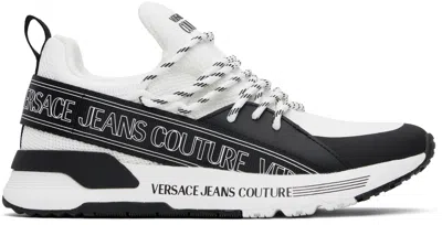 VERSACE JEANS COUTURE WHITE & BLACK DYNAMIC LOGO SNEAKERS