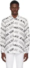 Versace Jeans Couture White & Black Logowave Shirt In E003 White