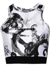 Versace Jeans Couture Magazine-print Crop Top In Multi