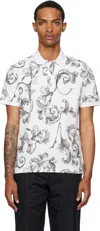 Versace Jeans Couture Barocco-print Polo Shirt In White