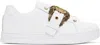 Versace Jeans Couture White Baroque Buckle Court 88 Sneakers In E003 White