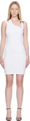 Versace Jeans Couture Mini Tank Dress Bouckle Costina Ribana In White