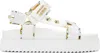 Versace Jeans Couture Sole Sandals With Decorative Logo Strap In Eg03 White/gold