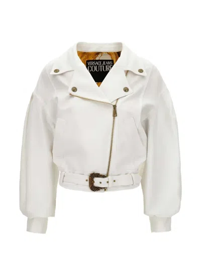 Versace Jeans Couture White Biker Jacket