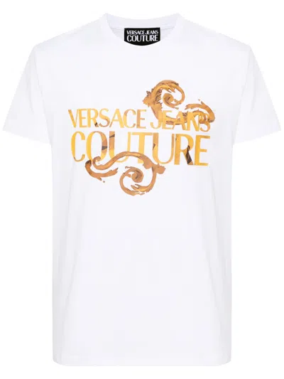 Versace Jeans Couture White Cotton Clothing T-shirts And Polos