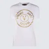 Versace Jeans Couture Glitter Graphic Print Cotton Blend Top