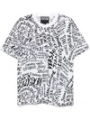 Versace Jeans Couture White Cotton T-shirt With Black Lettering