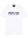 Versace Jeans Couture White Cotton T-shirt With Front Logo