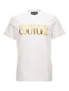 Versace Jeans Couture White Cotton T-shirt With Gold Lettering