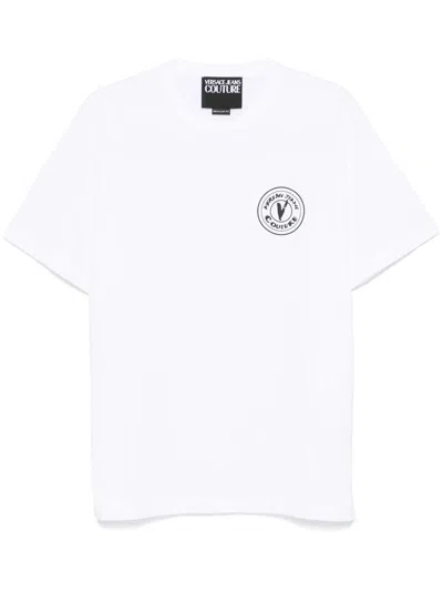 Versace Jeans Couture White Cotton T-shirt With Print