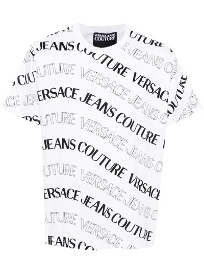 Versace Jeans Couture White Cotton T-shirts And Polos