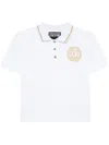 Versace Jeans Couture White Polo Shirt With Logo Print On The Chest In White