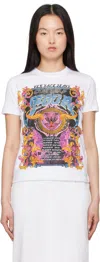 Versace Jeans Couture White Crystal Tour Logo T-shirt In E003 White