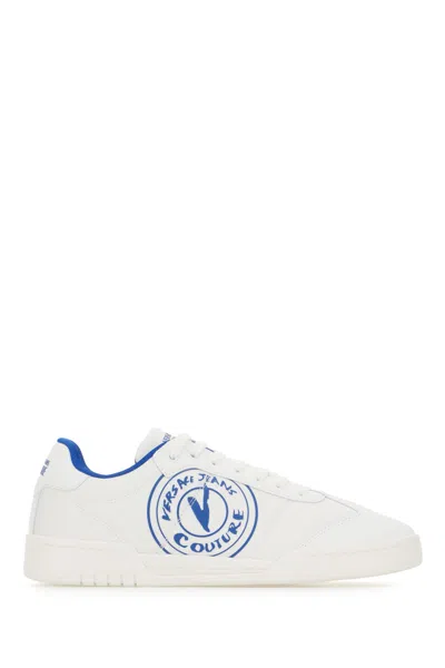 Versace Jeans Couture White Fabric Sneakers In Multi