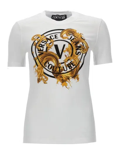 Versace Jeans Couture White Graphic Crew Neck T-shirt