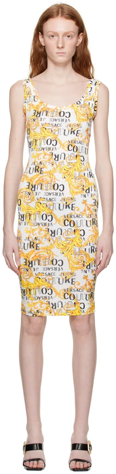 Versace Jeans Couture Logo-print Midi Dress In Multicolour