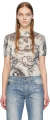 VERSACE JEANS COUTURE WHITE GRAPHIC T-SHIRT
