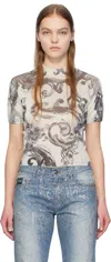 Versace Jeans Couture White Graphic T-shirt In E003 White