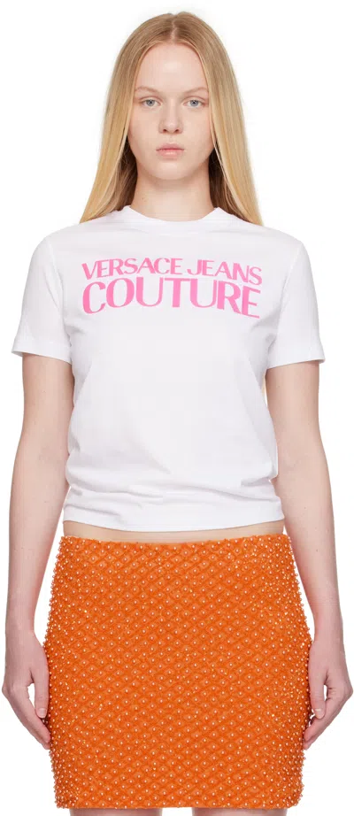 Versace Jeans Couture White Institutional Logo T-shirt