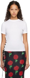 Versace Jeans Couture White Lace-up T-shirt In E003 White