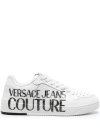 Versace Jeans Couture Starlight Logo-print Leather Sneakers In White