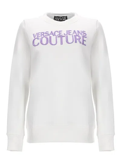 Versace Jeans Couture White Logo Crew Neck Sweatshirt