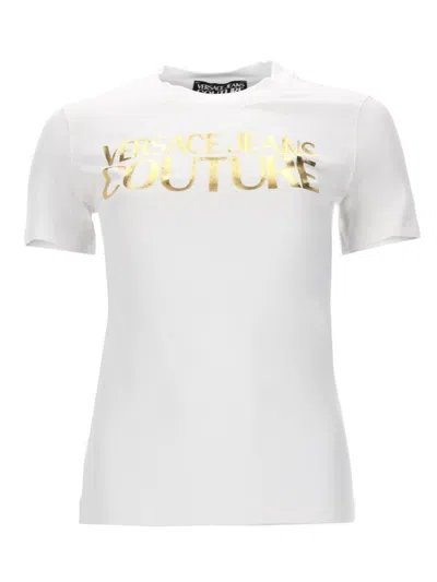 Versace Jeans Couture White Logo Crew Neck T-shirt